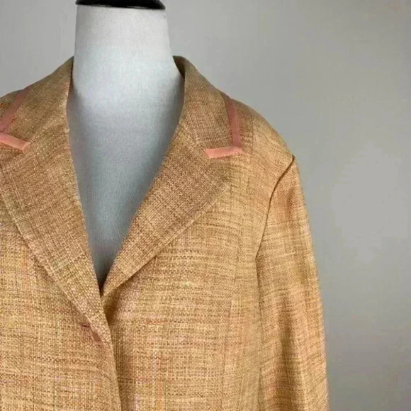 Pendleton blazer sz 16 woven 100% silk lightweight - Picture 3 of 9